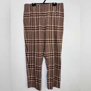 Aritzia Wilfred Chambery Cropped Pleated Plaid Pant Wool Cashmere Trouser Sz 6